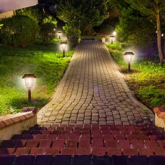 Solar Pathway Lights Outdoor - 6 Pack Solar Garden Lights, Solar Lights Outdoor Auto On/Off IP65 Waterproof Solar Powered Landscape 10-40 LM Dimmable Lighting for Yard Patio Walkway Driveway