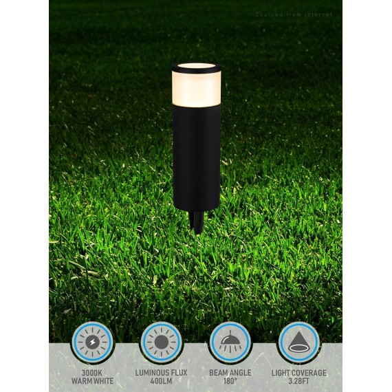 Low Voltage Path Lighting, LED Landscape Bollard Pathway Light, 12V Landscape Lights Outdoor, Aluminum Housing, IP65 Waterproof, 50,000 Hours Lifespan, 3000K Warm White, Pack of 4