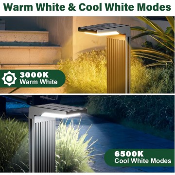 Solar Pathway Lights Outdoor 6Pack, Bright 60LED Solar Path Lights Outside Waterproof, Warm & Cool Walkway Lights Solar Powered, Landscape Lights for Driveway Lawn Patio Garden Yard